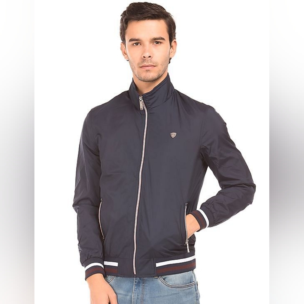 Arrow Men's Sports Blue Bomber Jacket Varsity Style Size S US